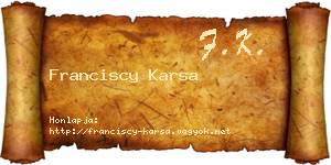 Franciscy Karsa névjegykártya